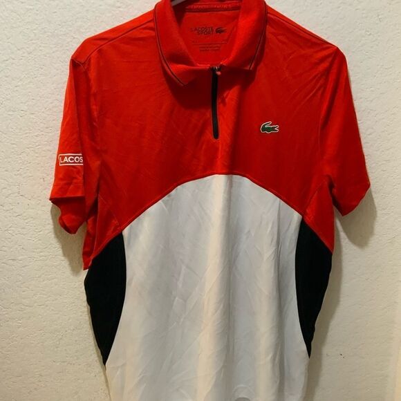 Lacoste Mens Short Sleeve Colorblock Print Ultra Dry Polo Shirt US size L /FR S - Picture 5 of 9